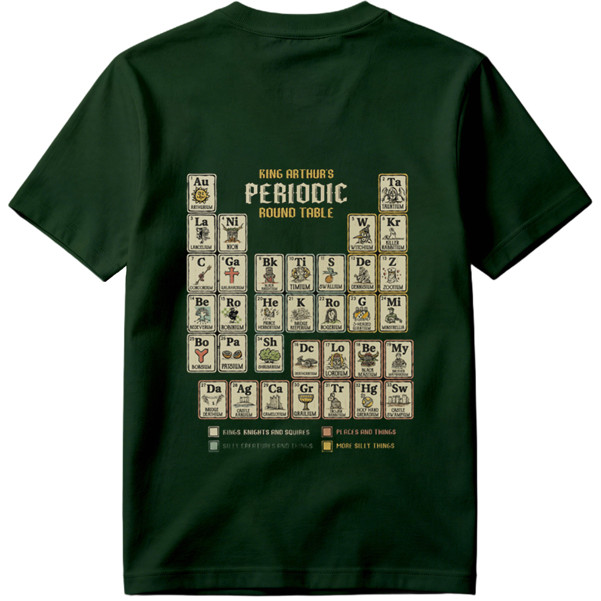 King Arthur's Periodic Round Table: A Fantasy Elemental Chart - Tee