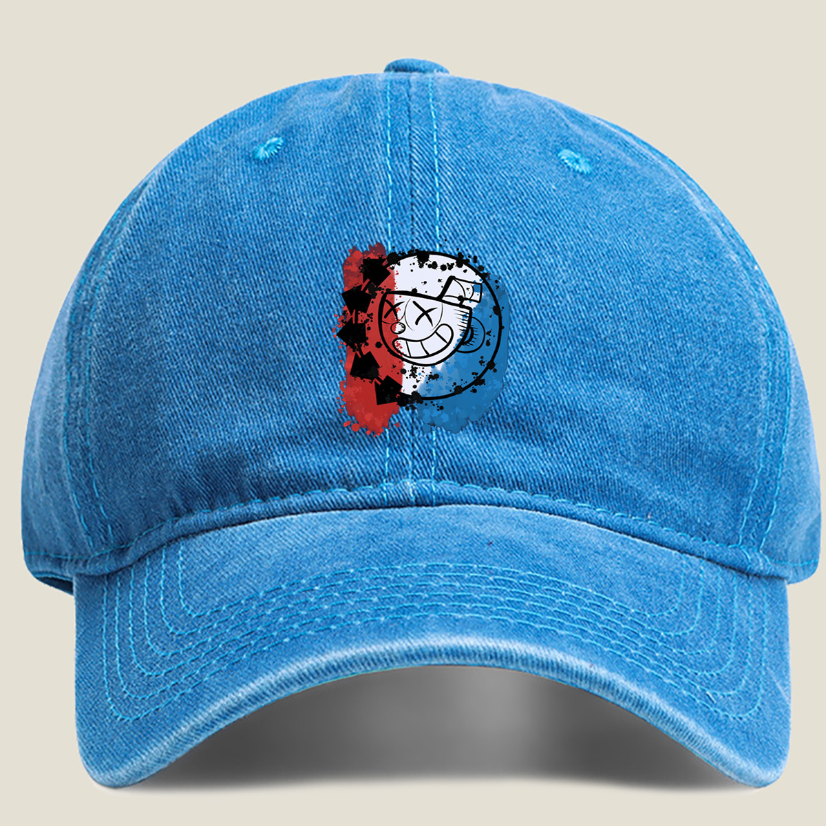 Cuphead: Mugman and the Devil's Deal - Washed Denim - Baseball Cap