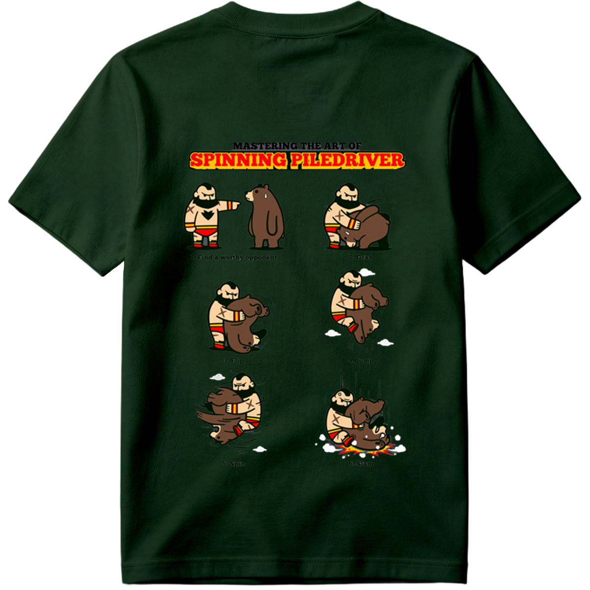 Mastering the Art of Spinning Piledriver: Wrestler vs Bear - Tee