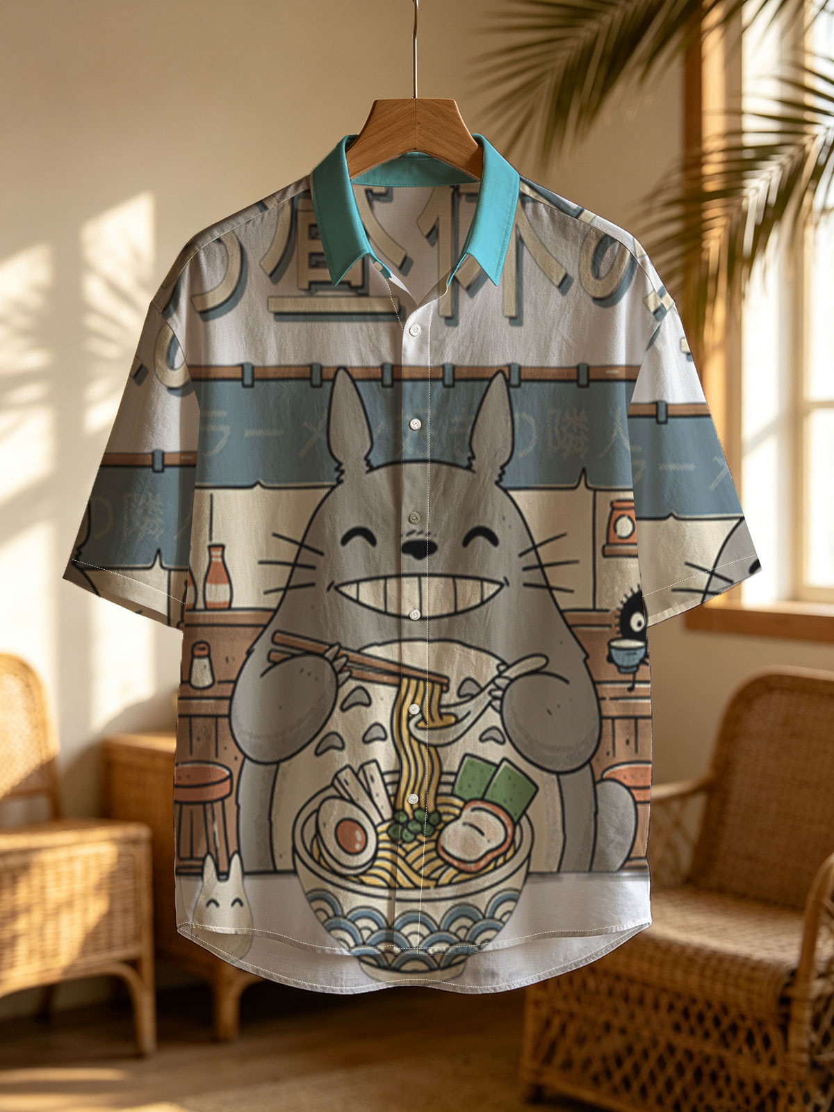 Totoro Enjoying Ramen at a Noodle Shop -  Shirt