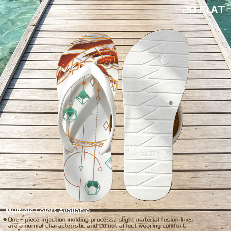 Dragon and Geometric Orbs: Mystical Design -  flip-flops