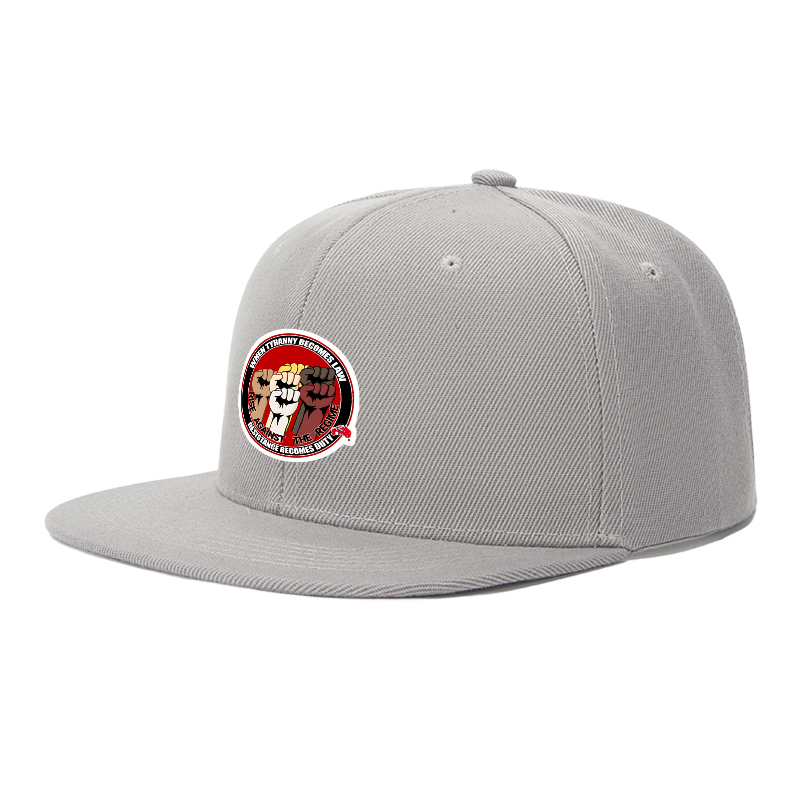 Flat Brim Baseball Cap Rise Against The Regime Fist Print Streetwear Underground Skate Style For Basketball Court Skate Park Urban Activist Skater Hip Hop Artist