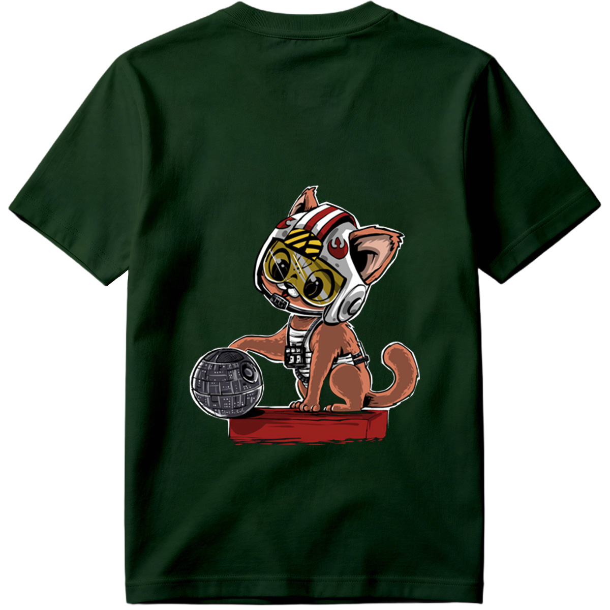 Star Wars Cat Pilot with Death Star - Tee