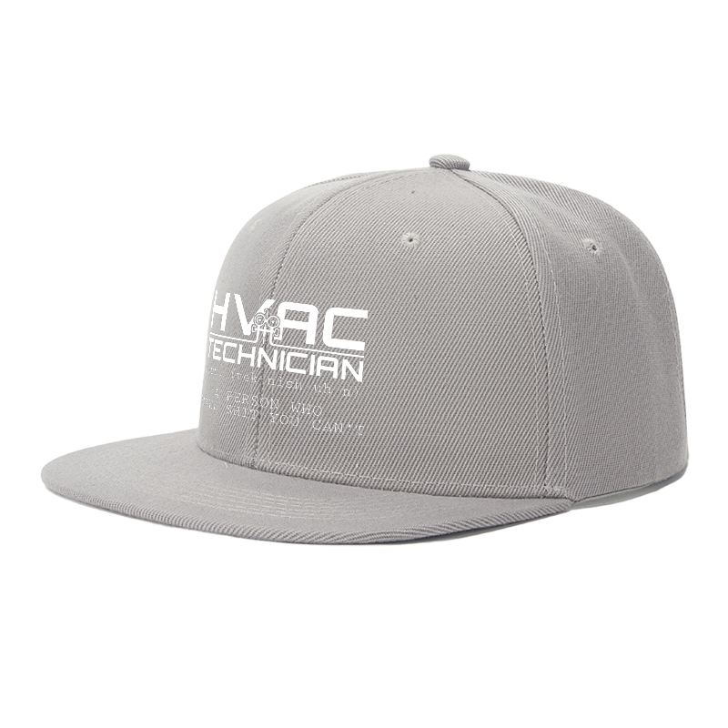 Flat Brim Baseball Cap HVAC Technician Print Streetwear Underground Skate Style For Basketball Court Skate Park Urban Lifestyle Skaters Rappers Streetwear Enthusiasts
