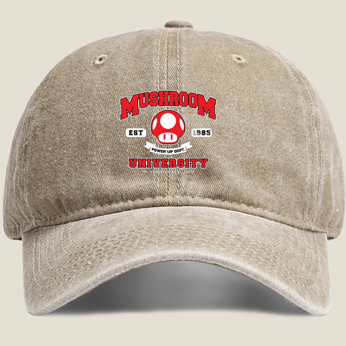 Mushroom University: Power Up Dept. - Mario Mushroom Kingdom - Washed Denim - Baseball Cap
