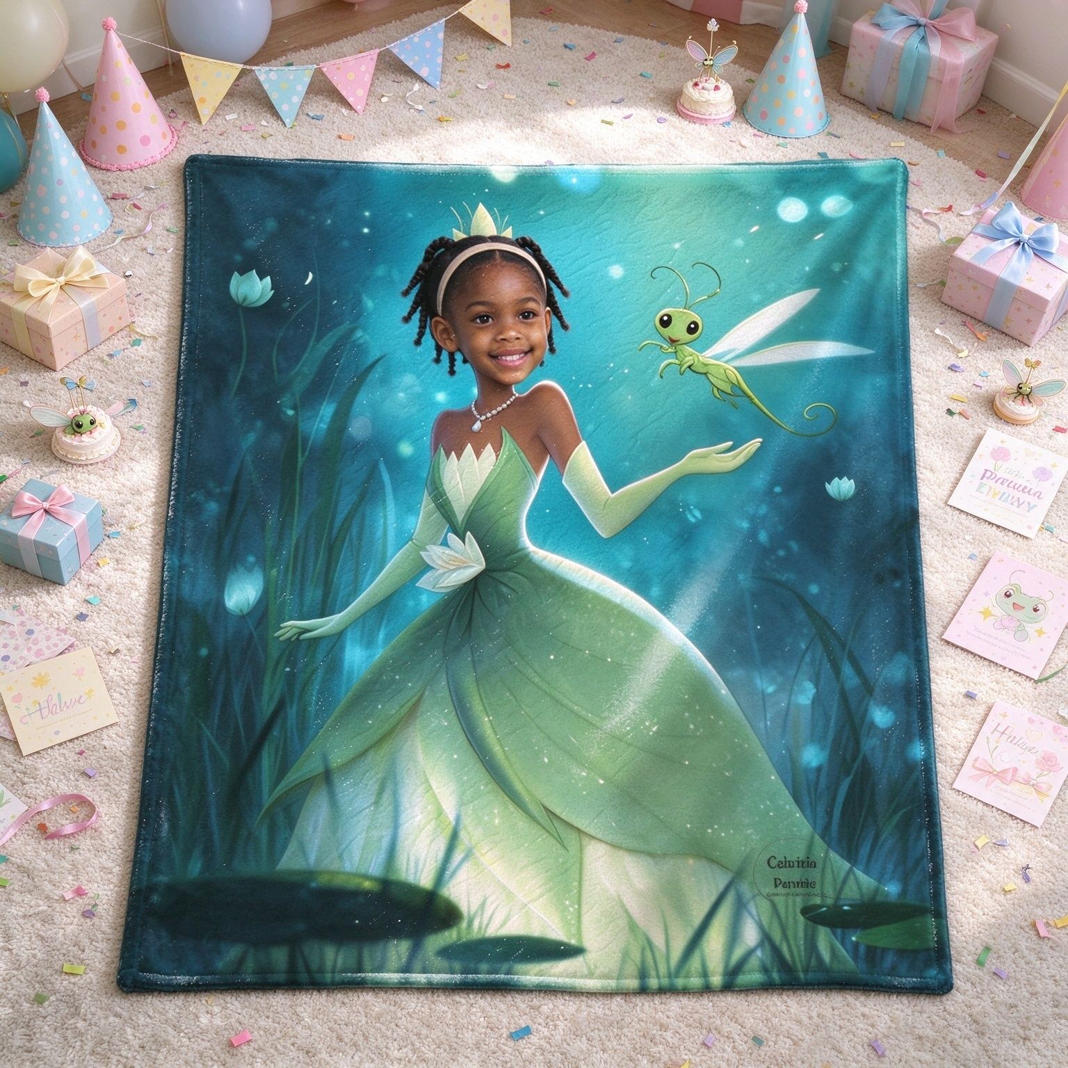 Custom Face Photo Blanket, Fairy Princess Flannel Fleece Throw, Skin-Friendly Warm Blanket, Ideal Personalized Gift