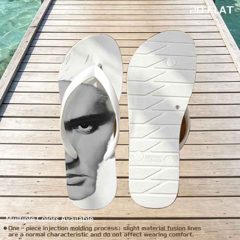 Elvis Presley Portrait in Black and White -  flip-flops