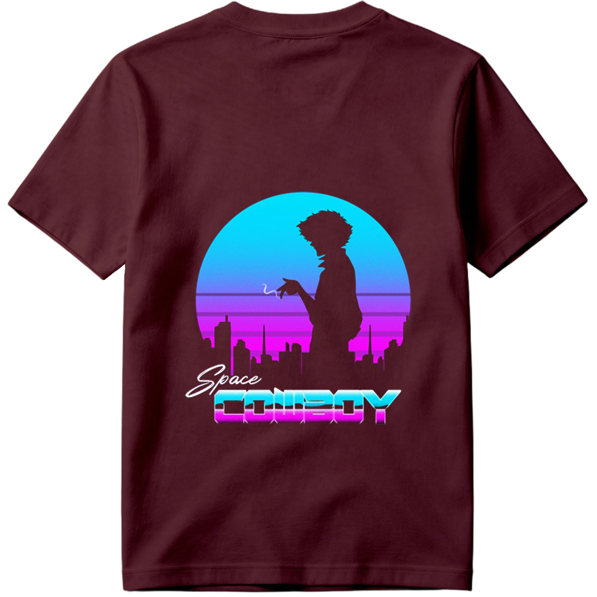 Space Cowboy - Silhouette of a Man Against a Retro-Futuristic Cityscape - Tee