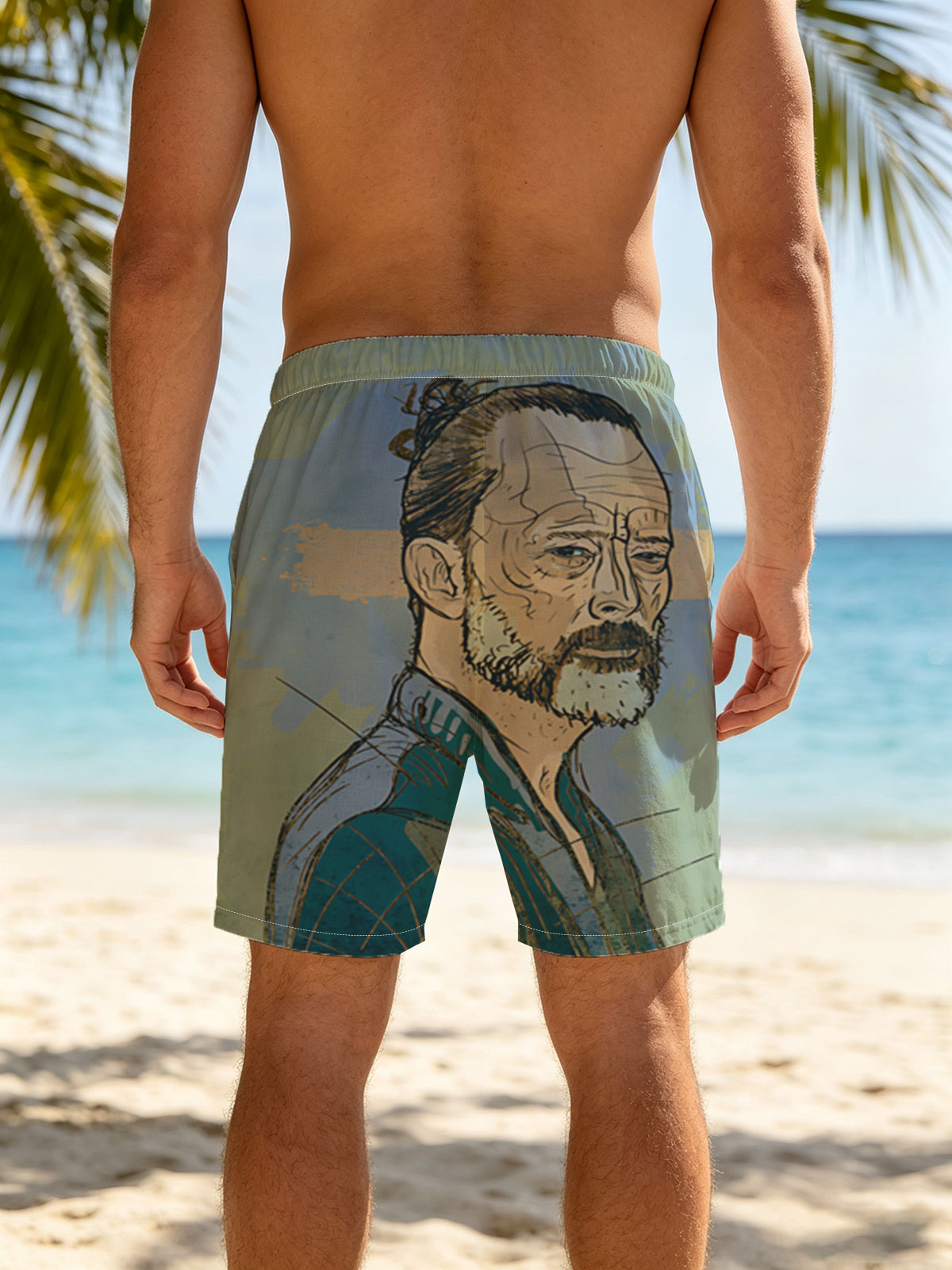 Tilda Swinton as a Wise Elder in a Fantasy Portrait -  Beach shorts