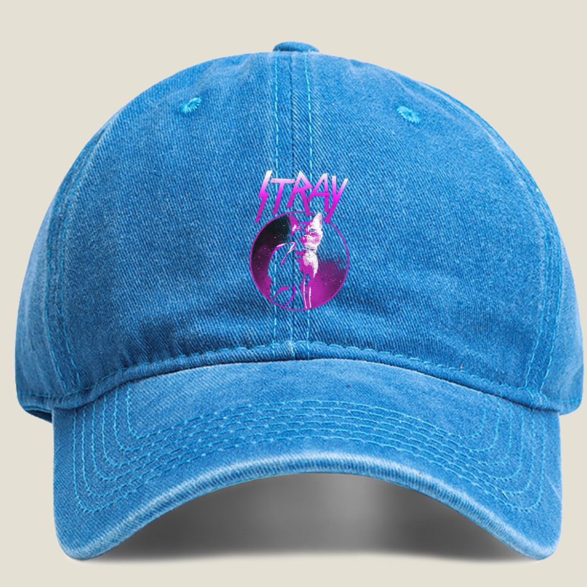 Stray - Cat Adventure - Washed Denim - Baseball Cap