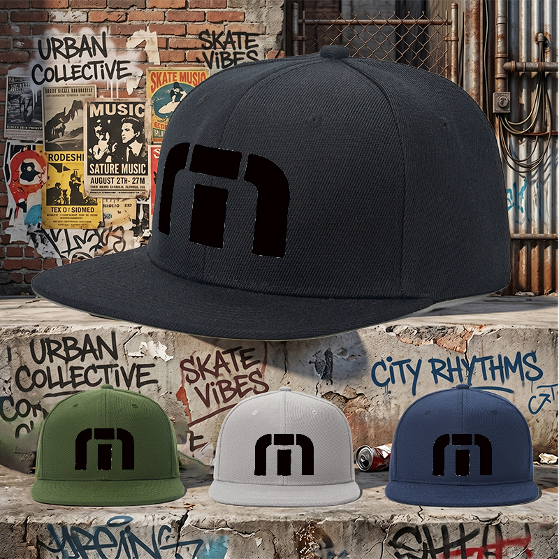Flat Brim Baseball Cap Urban Minimalist Logo Design Streetwear Underground Skate Style Basketball Court Skatepark Fit for Skaters Rappers Streetwear Enthusiasts