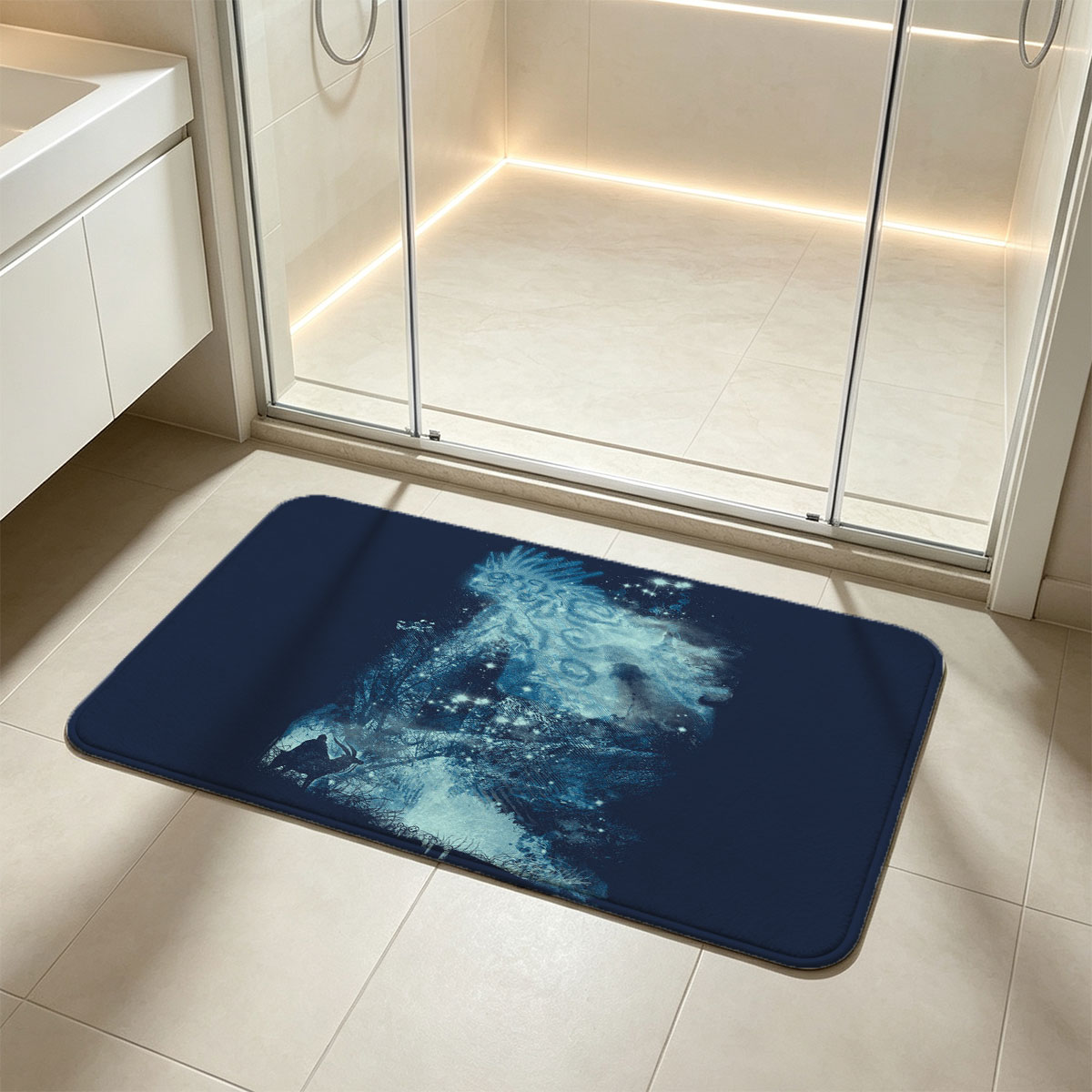 Frozen Kingdom: Ice Spirit and Winter Forest - Flannel floor mat