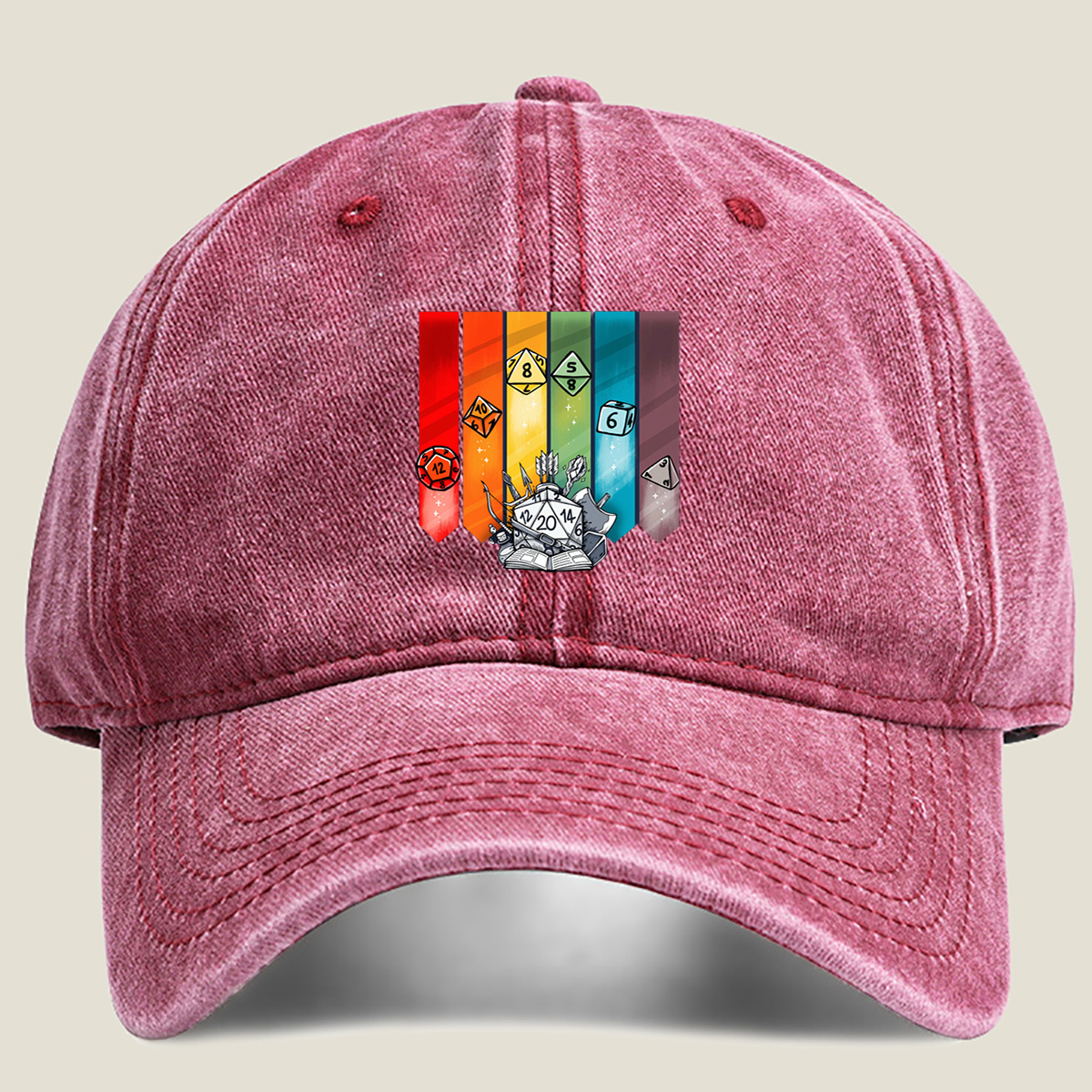 D&D Dice & Gear Collection - Washed Denim - Baseball Cap