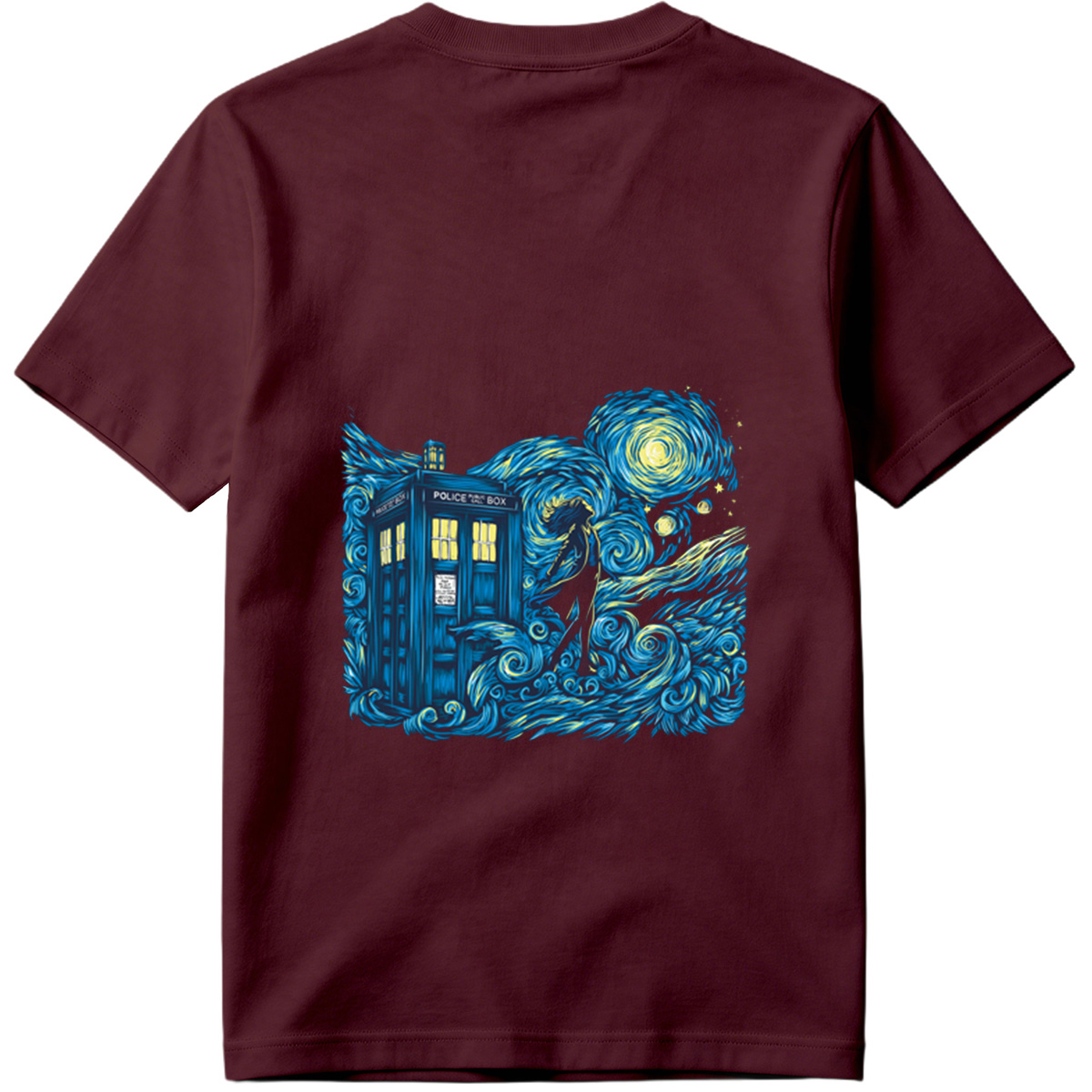 Doctor Who: TARDIS and Companion in Starry Night - Tee