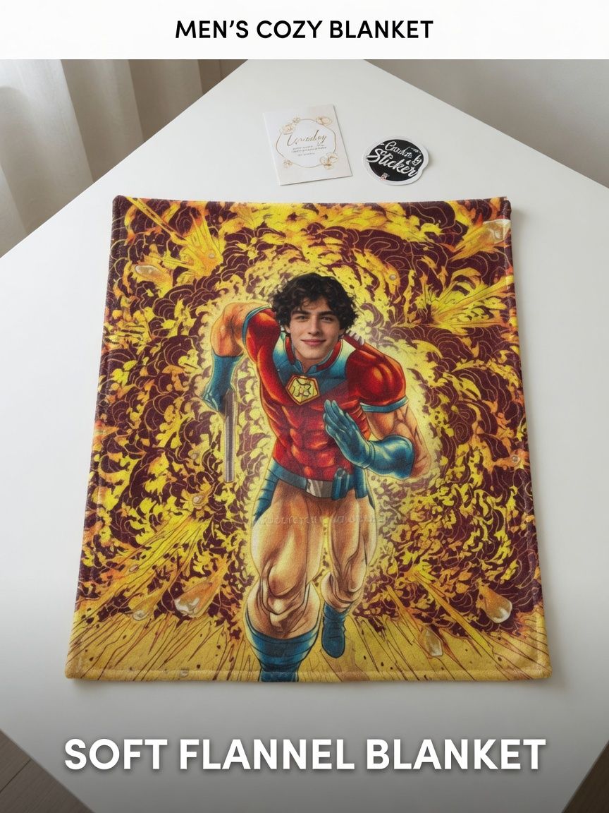 Custom Photo Superhero Flannel Throw Blanket Ultra Soft Anti Pilling Personalized Picture Fleece Blanket for Couch Bed