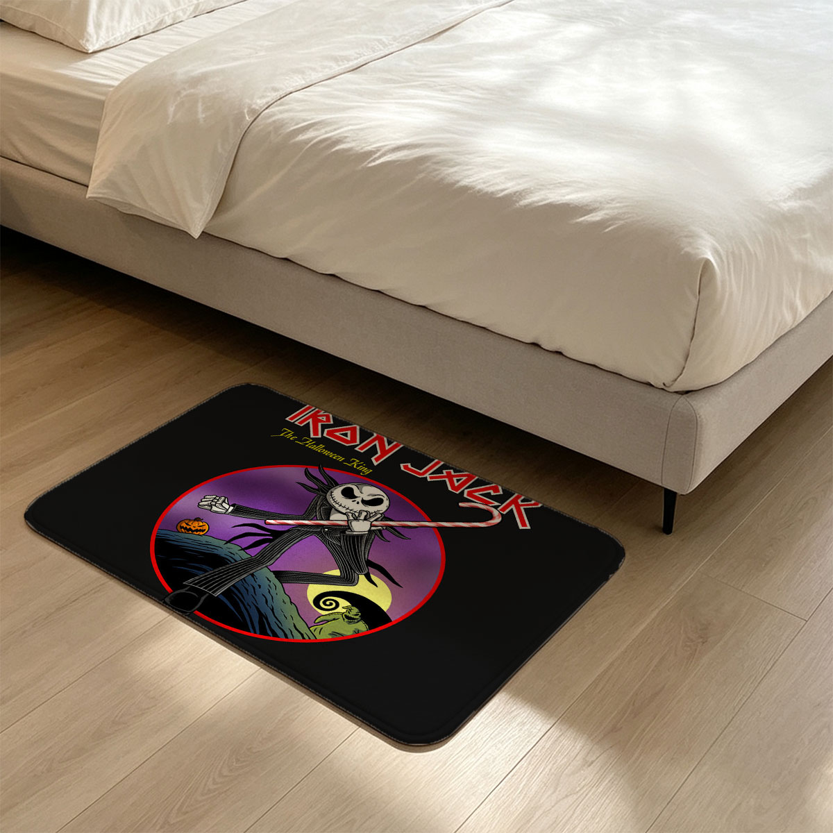 Iron Jack: The Halloween King - Jack Skellington in Rock Style - Flannel floor mat