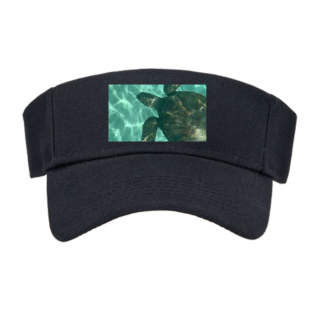 Sea Turtle Swimming Among Tropical Flowers in Clear Water -  Visor cap