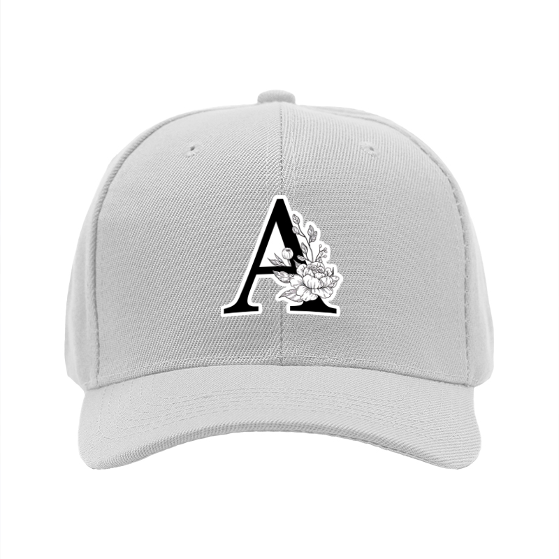 1pc New Baseball Cap with Letter A Floral Print Unisex Adjustable Hat for Outdoor Activities and Casual Wear Adults and Teens