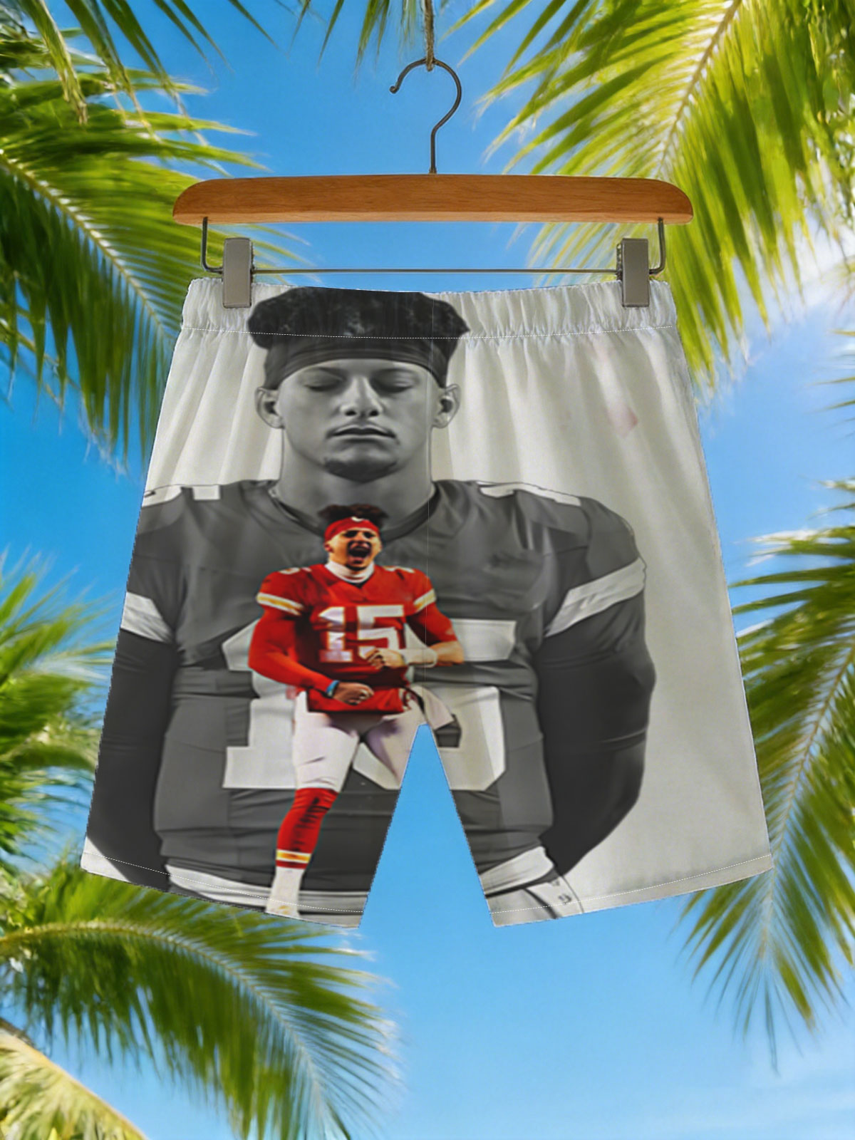 Patrick Mahomes in Action: Kansas City Chiefs Quarterback Spotlight -  Beach shorts
