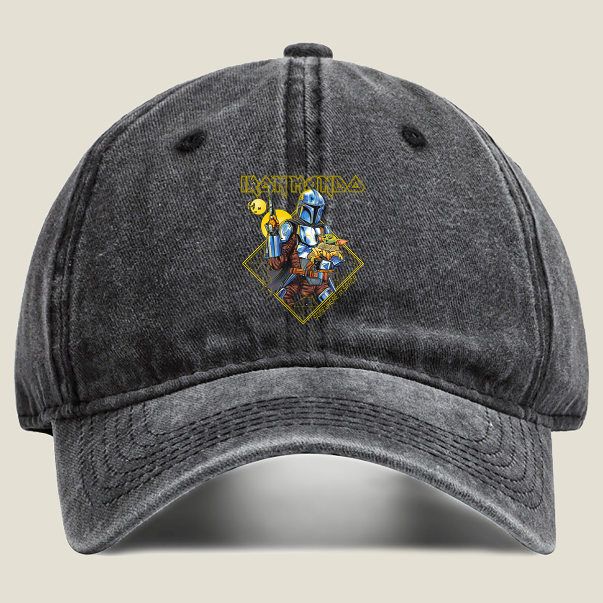 Iron Mando: The Mandalorian and Grogu in Space - Washed Denim - Baseball Cap