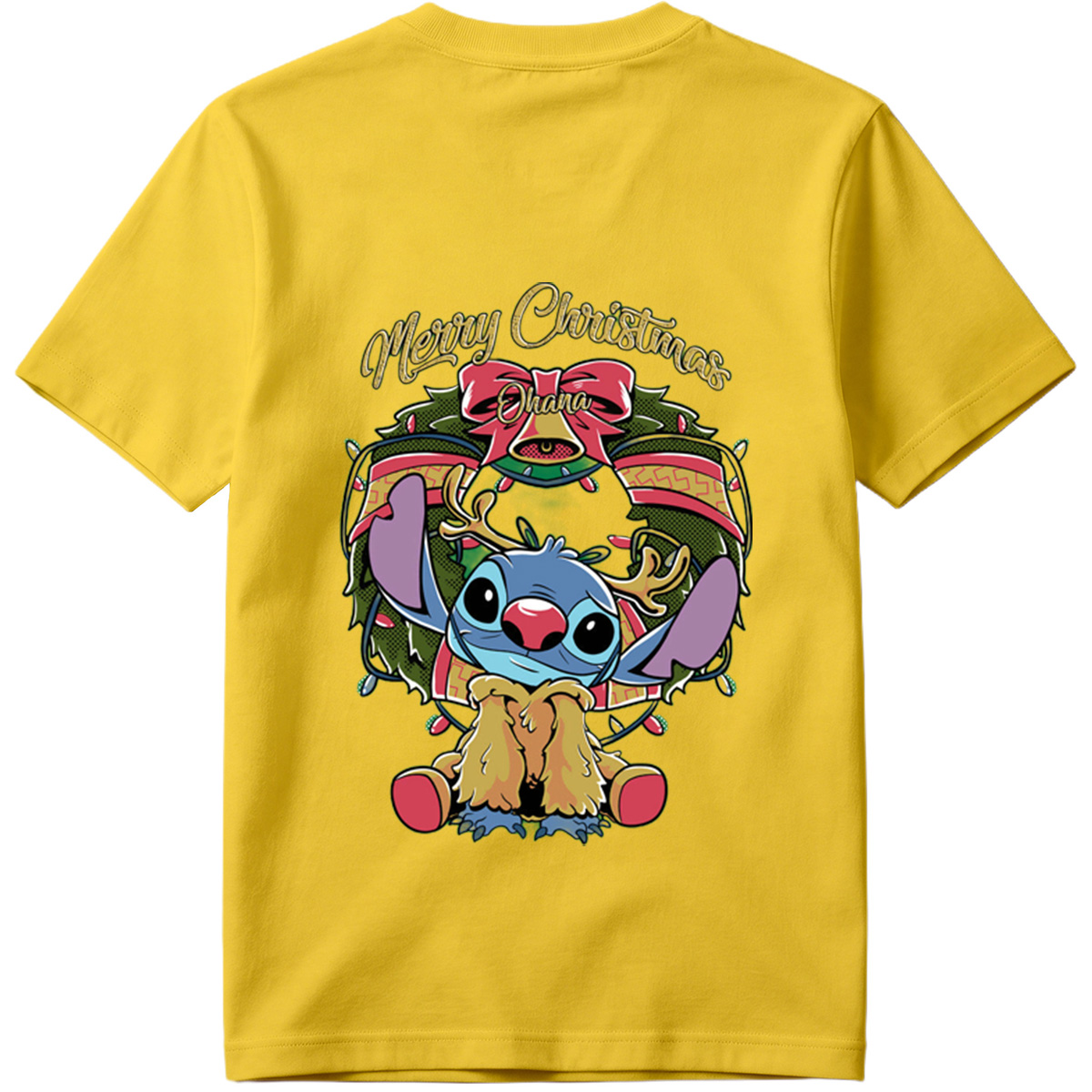 Stitch Christmas Wreath Design - Tee