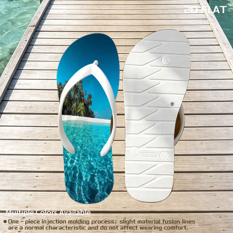 Crystal Clear Waters and Palm Trees on a Tropical Beach -  flip-flops