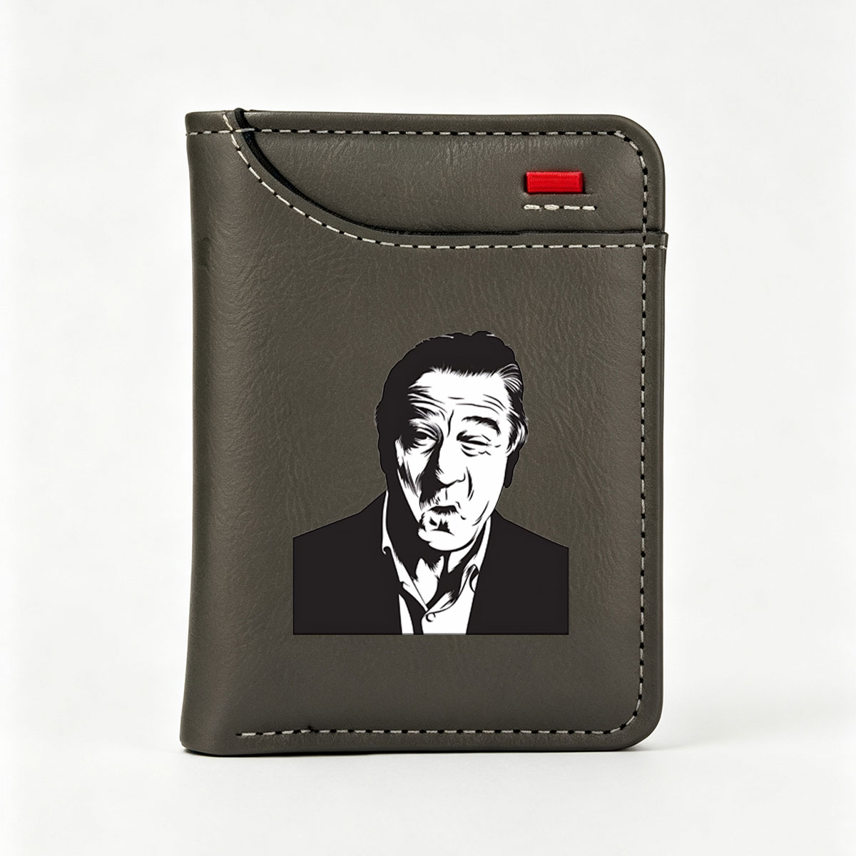 Robert De Niro in a stylized black and white portrait - Vertical Style Wallet