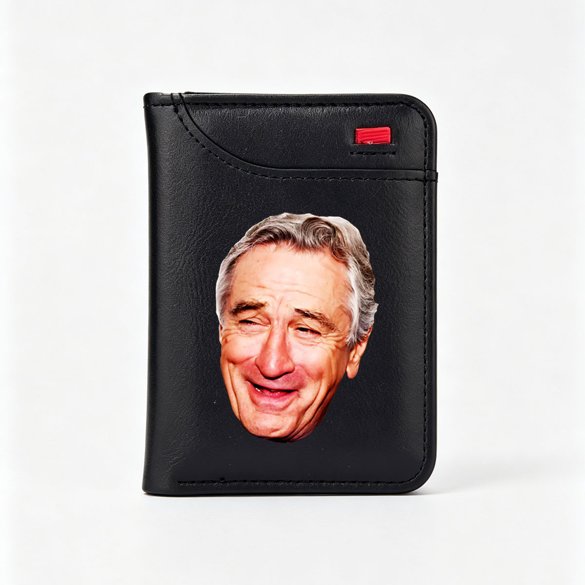 Robert De Niro Smiling Close-Up Portrait - Vertical Style Wallet