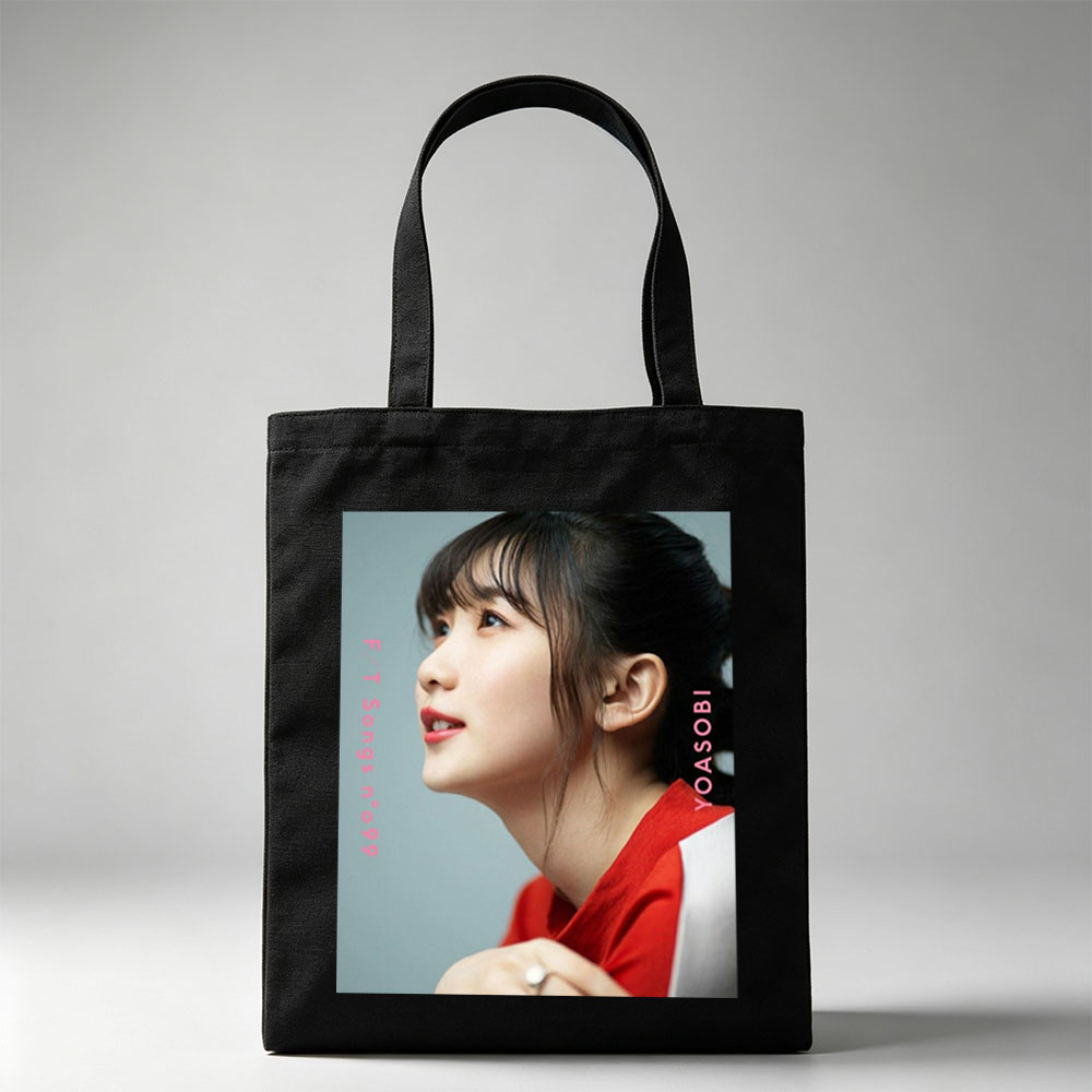 YOASOBI in a Serene Moment with Soft Lighting and Red Outfit - Canvas tote bags