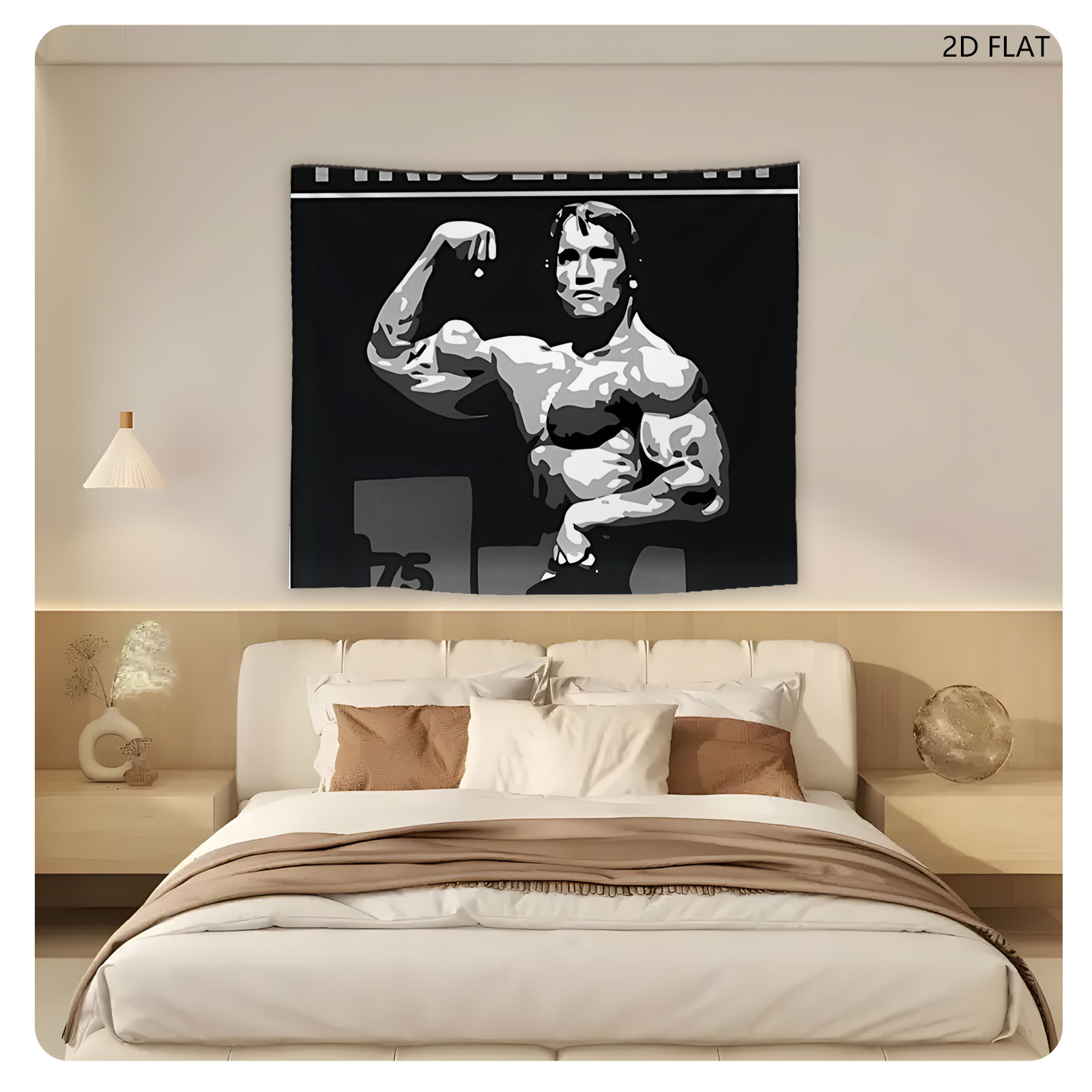 Mr. Olympia 1975: Arnold Schwarzenegger at Weizman Hall, Pretoria, South Africa - Tapestry