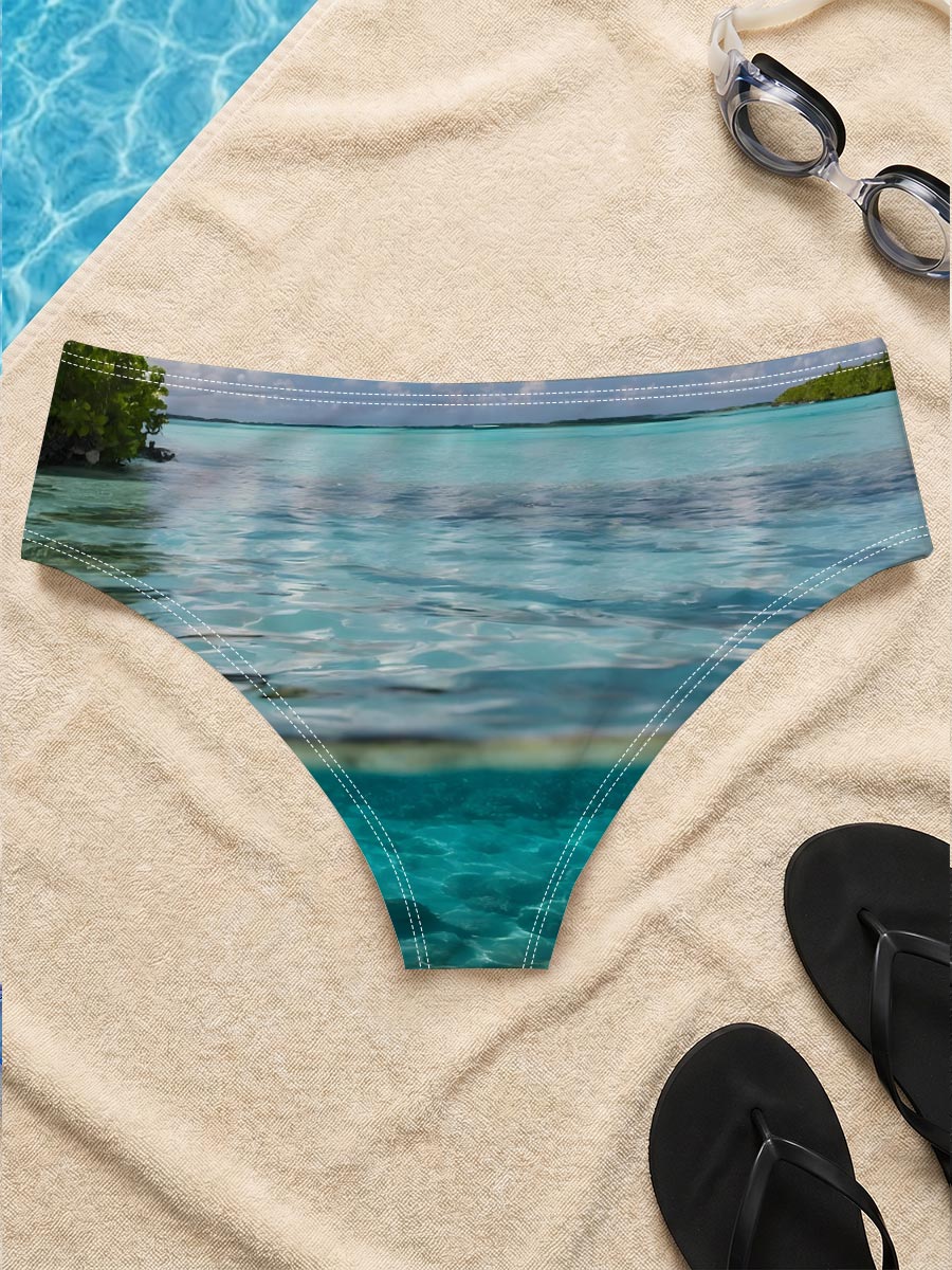 Crystal Clear Waters and Palm Trees in Paradise -  Men's swim trunks