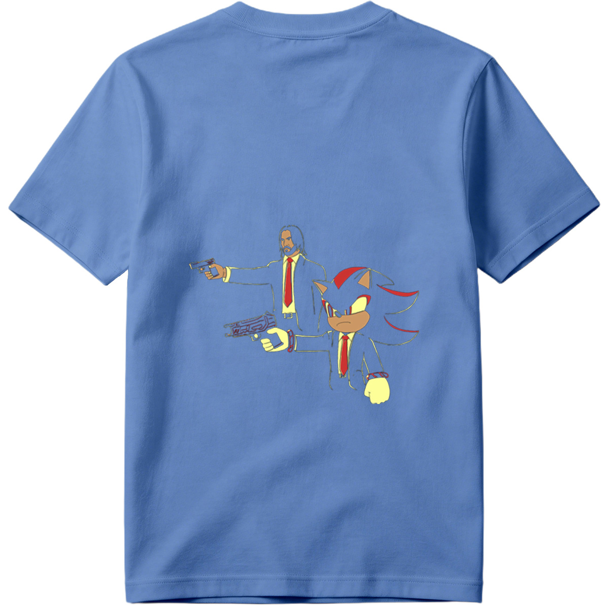 Sonic the Hedgehog and John Wick in Suit and Tie - Tee