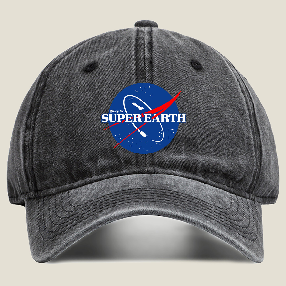 Glory for Super Earth - Washed Denim - Baseball Cap
