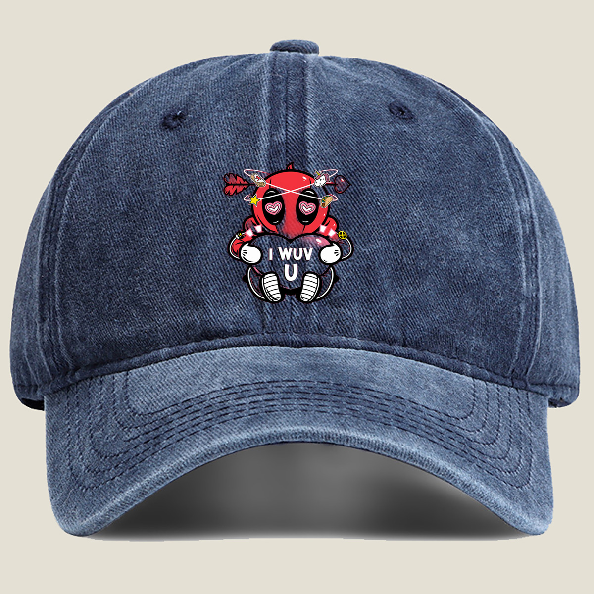 Deadpool I Wuv U - Washed Denim - Baseball Cap