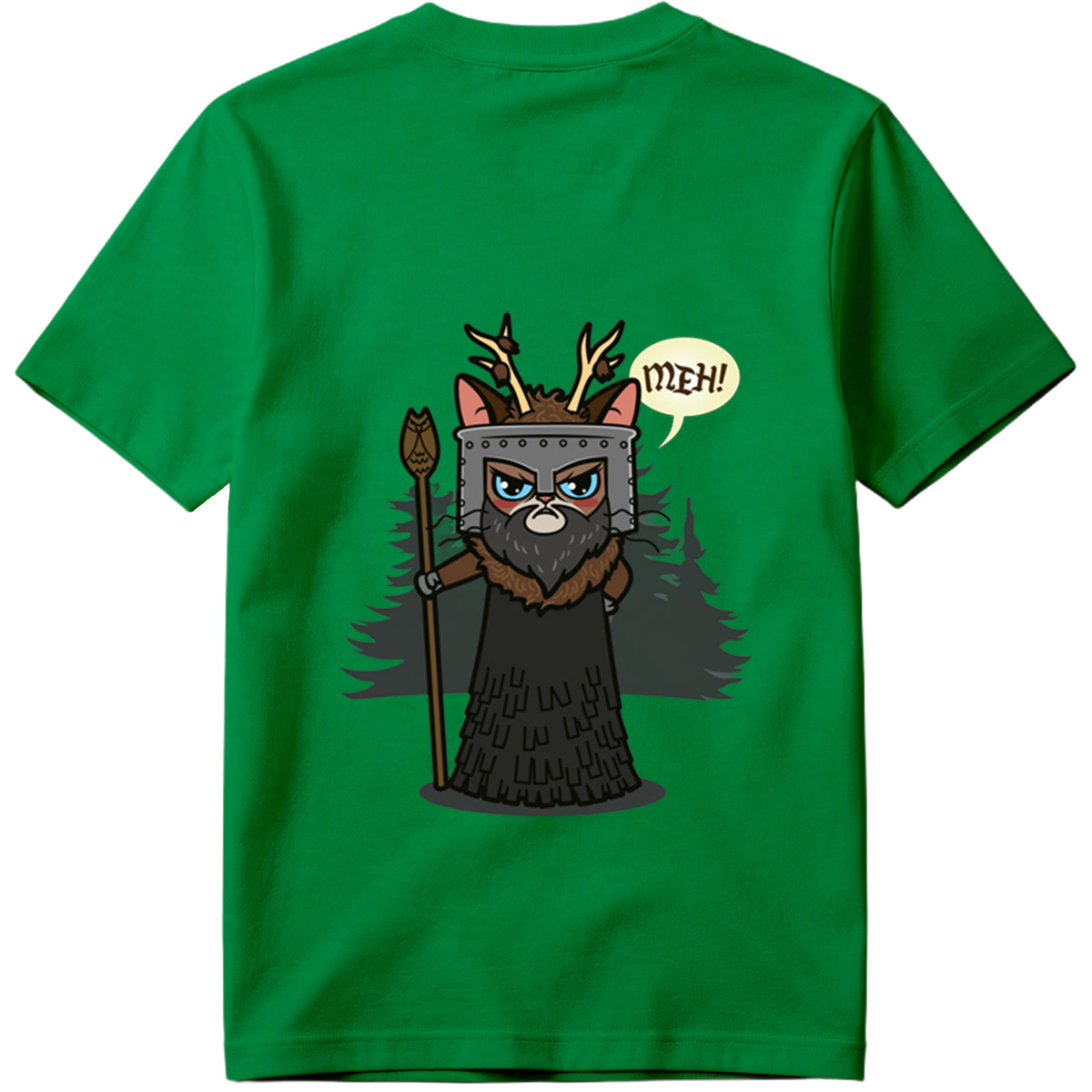 Cat Warrior with Antlers and Spear: 