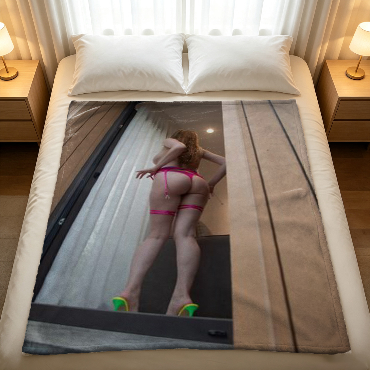 Two nude women embracing in a bathtub - Blanket