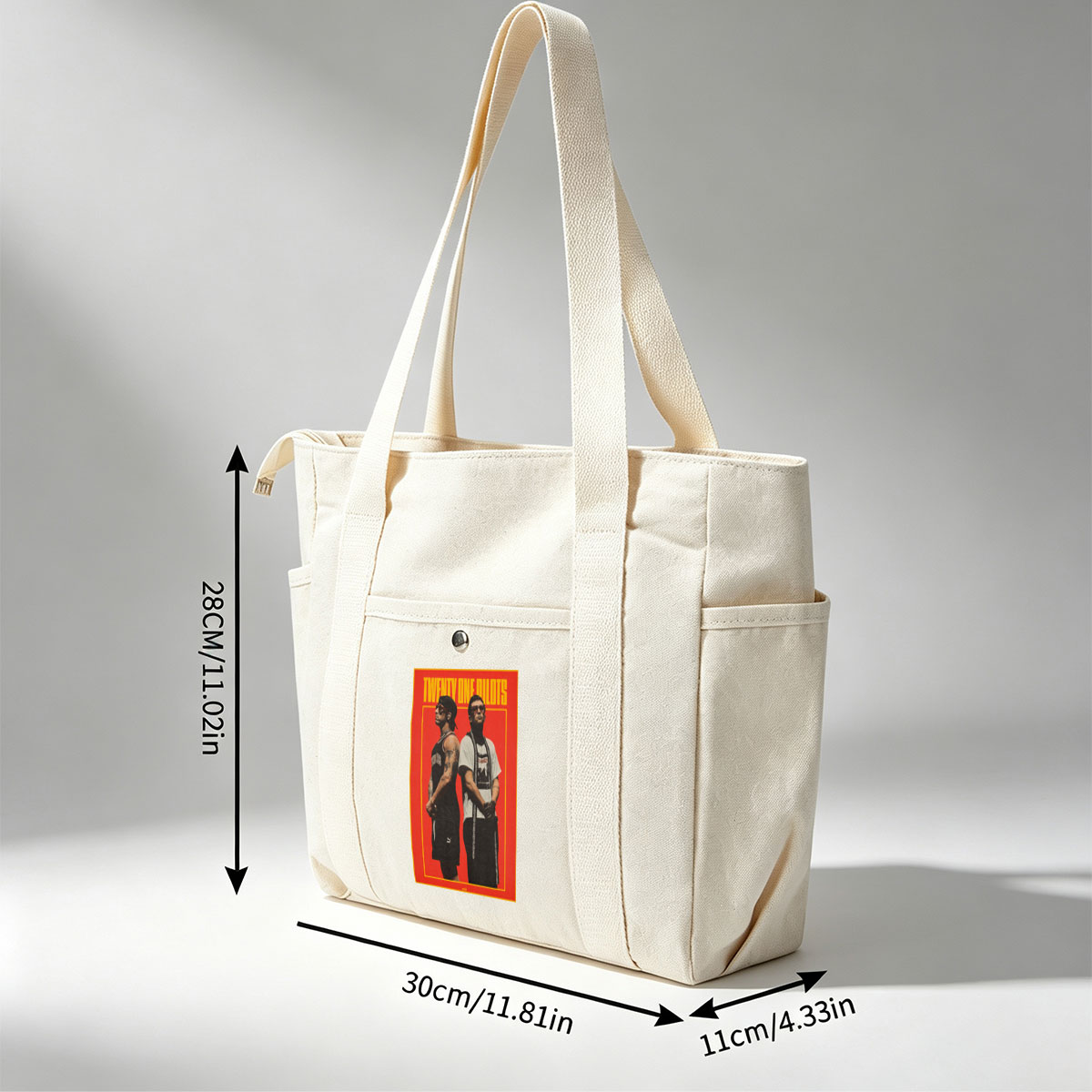Twenty One Pilots Standing Back to Back in Bold Red Poster Art - Multi-pocket bags