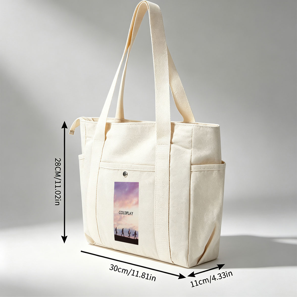 Coldplay Band Members Walking on a Hill at Sunset with Instruments - Multi-pocket bags