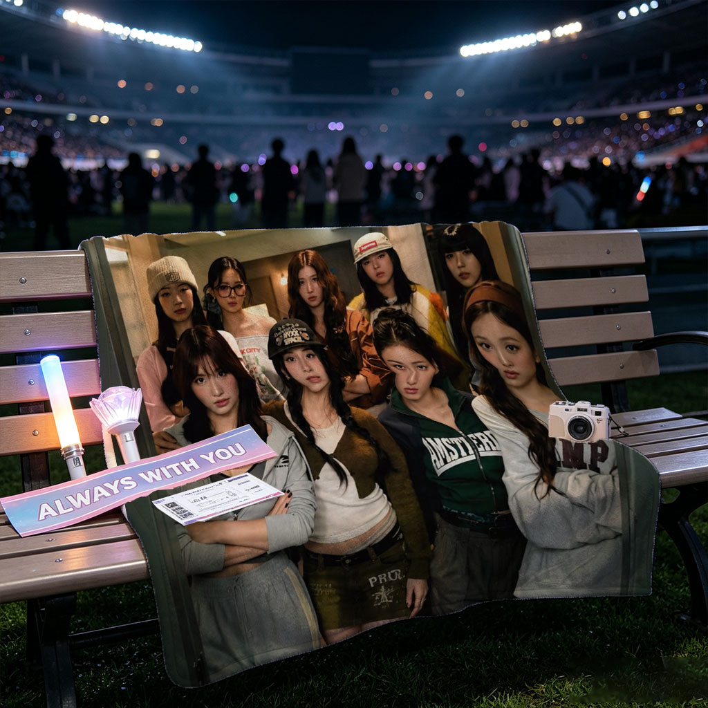 Kep1er Group Photo in Modern Indoor Setting with Casual Streetwear Fashion - Blankets