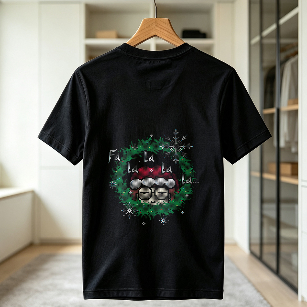 Santa Claus in a Christmas Wreath - Tee