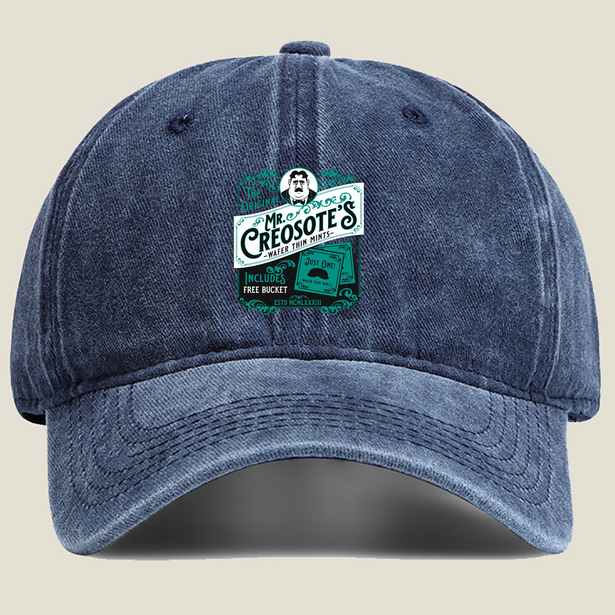 Mr. Creosote's Wafer Thin Mints - The Original with Free Bucket - Washed Denim - Baseball Cap