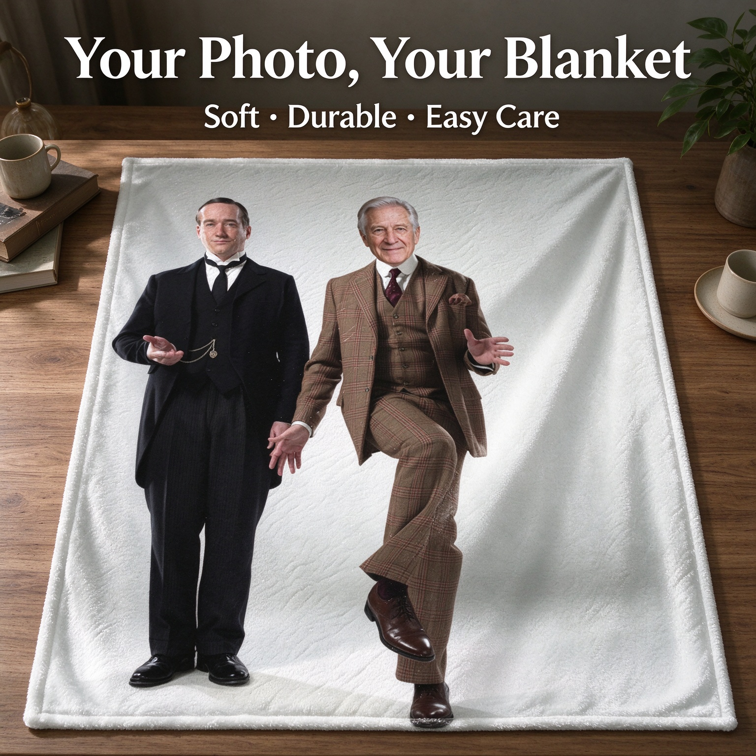 Custom Face Photo Flannel Blanket, Ultra Soft Plush Throw Blanket, Ideal Personalized Gift for Bed and Couch