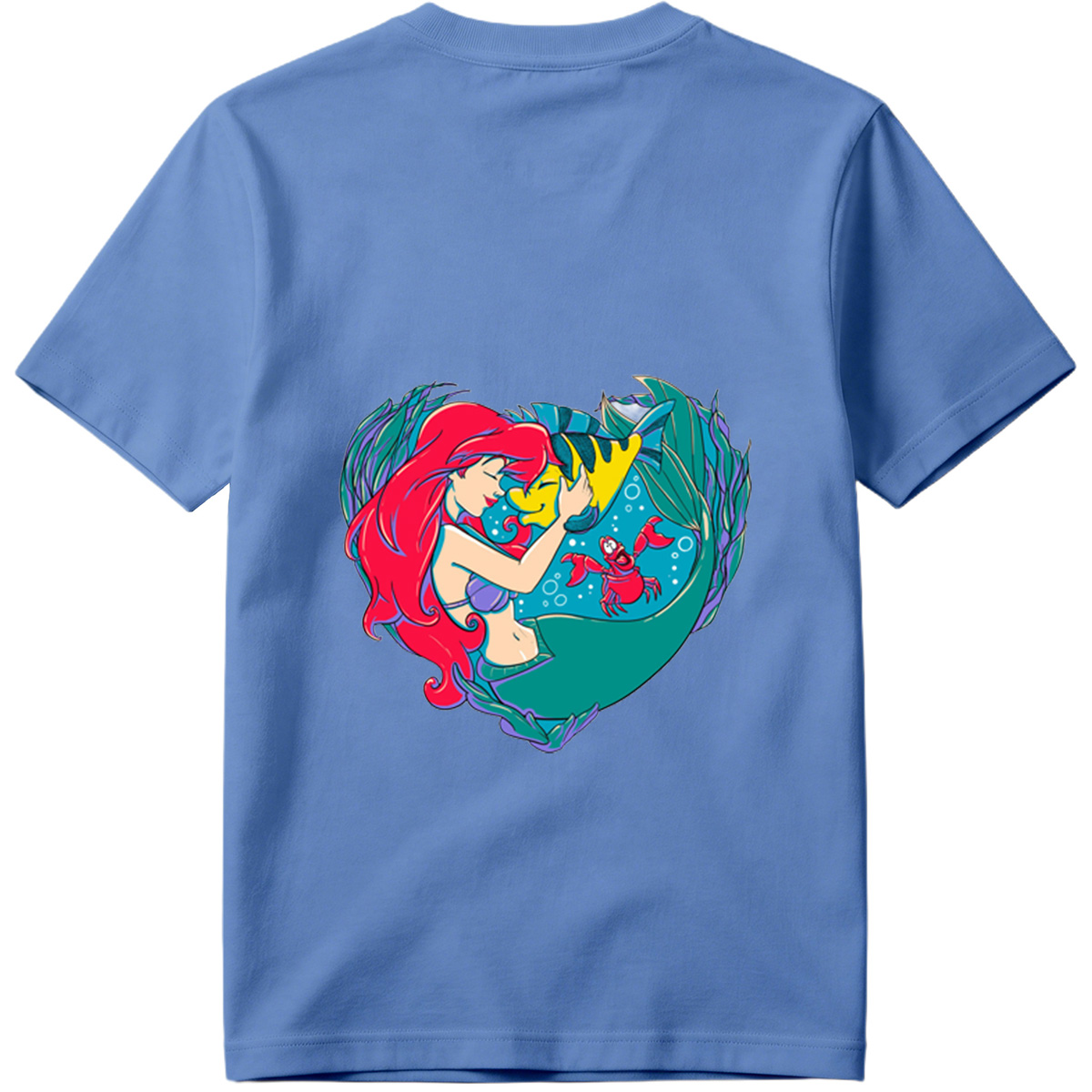 The Little Mermaid: Ariel and Flounder in a Heart Frame - Tee