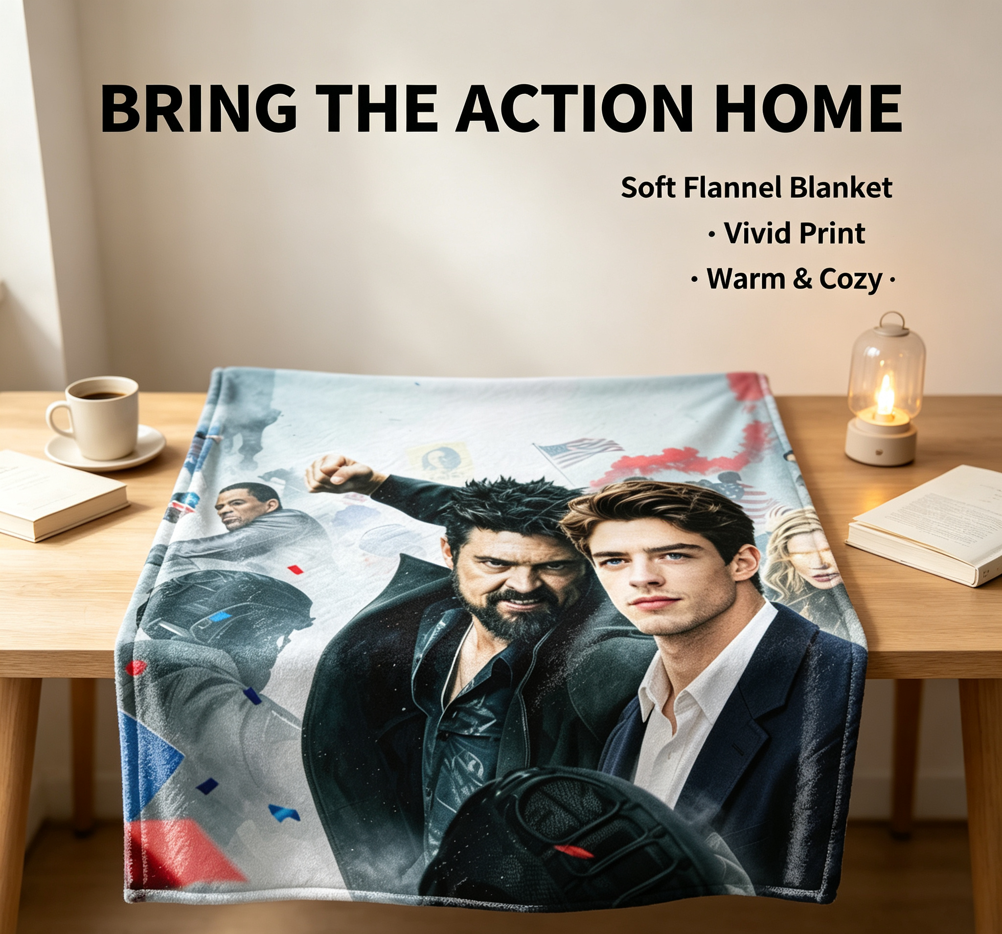 Custom Face Blanket Featuring Marvel Avengers Characters Flannel Blanket for Couch, Bed, or Travel Perfect Gift for Fans and Collectors