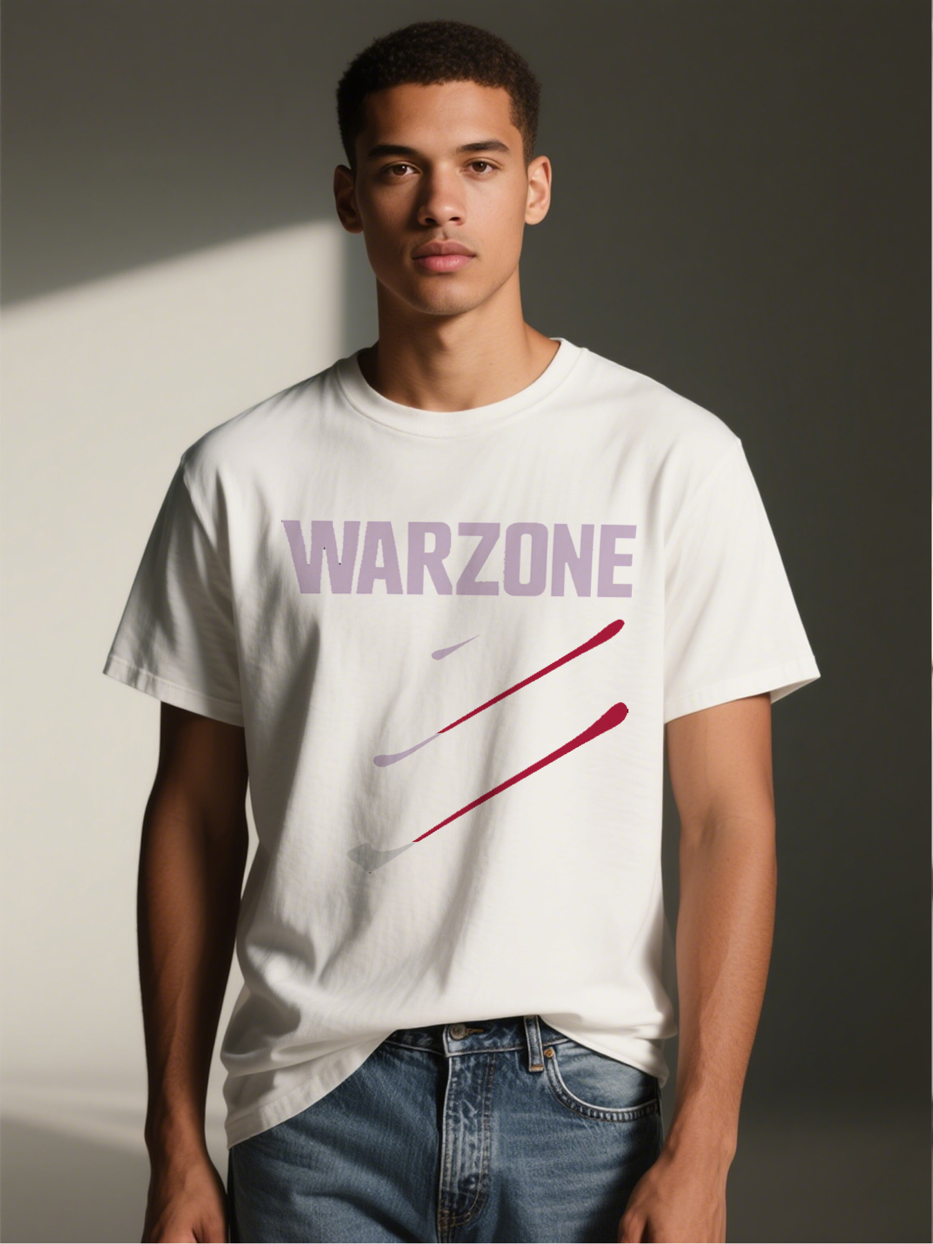 Men's Printed T-Shirt Warzone Graphic Design Casual Round Neck Summer Lightweight Breathable Short Sleeve Tee for Gaming Fans and Outdoor Activities
