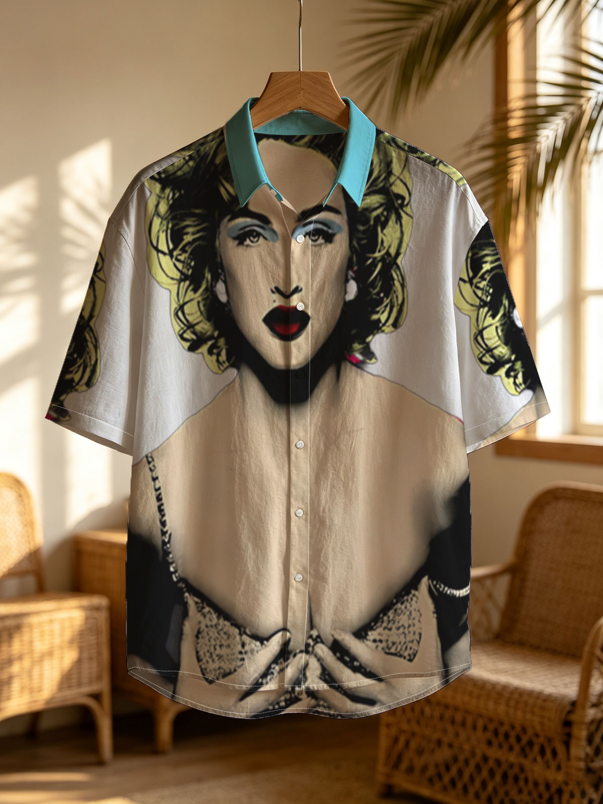 Marilyn Monroe in a Glamorous Pose with Bold Makeup and Iconic Hairstyle -  Shirt