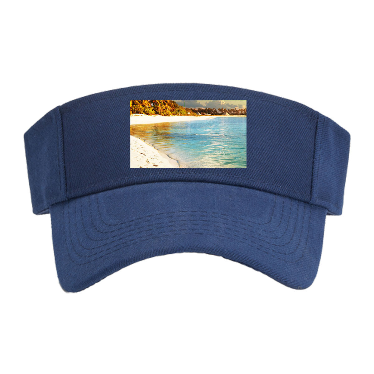 Tropical Beach with Clear Water and Palm Trees -  Visor cap