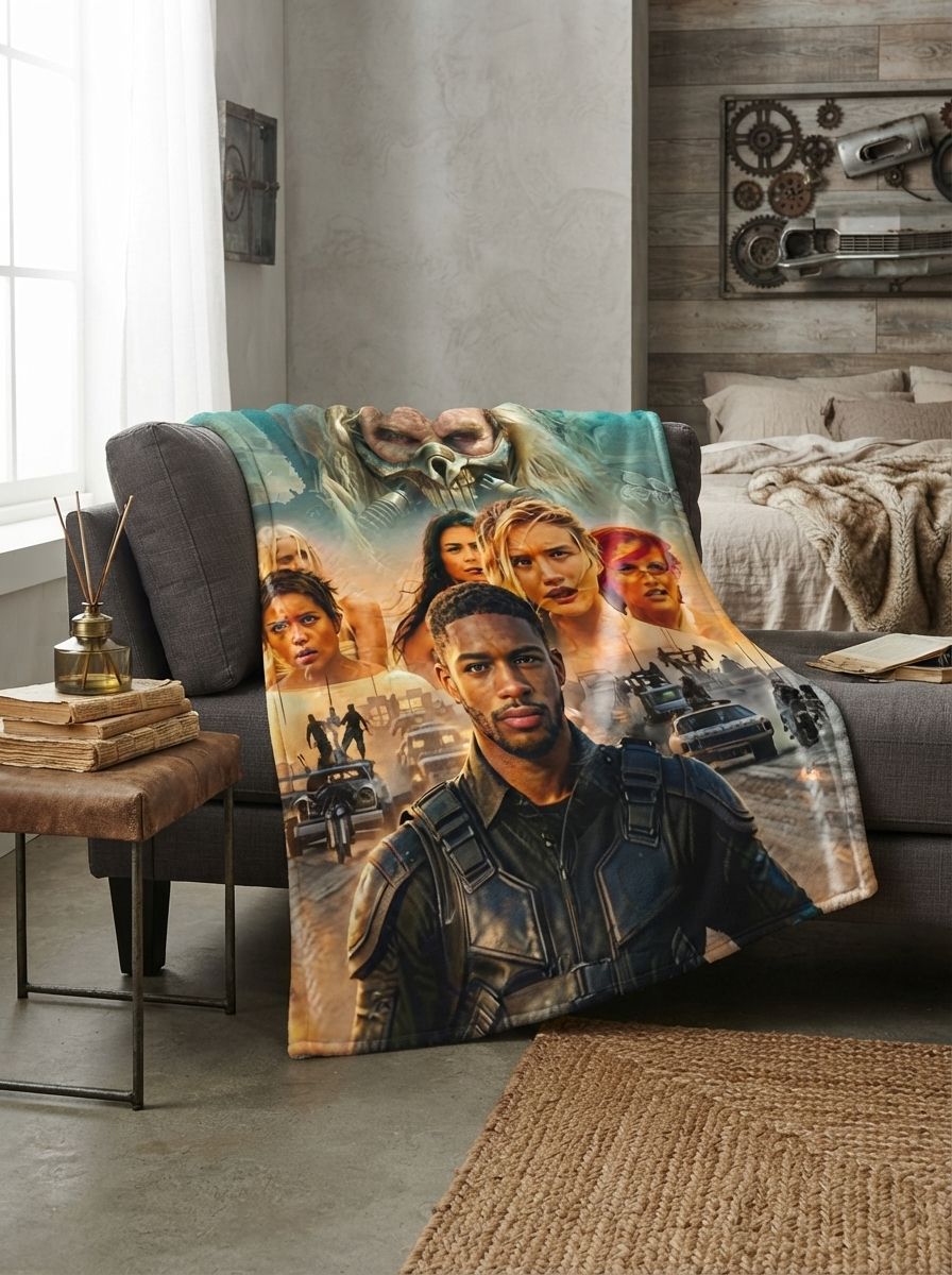 Custom Photo Face Blanket Personalized Action Movie Hero Poster Ultra Soft Anti-Pilling Flannel Fleece Throw Blanket
