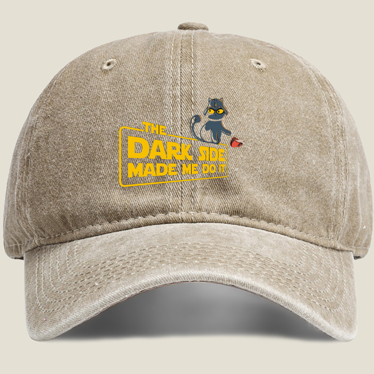 Star Wars - The Dark Side Made Me Do It Cat - Washed Denim - Baseball Cap