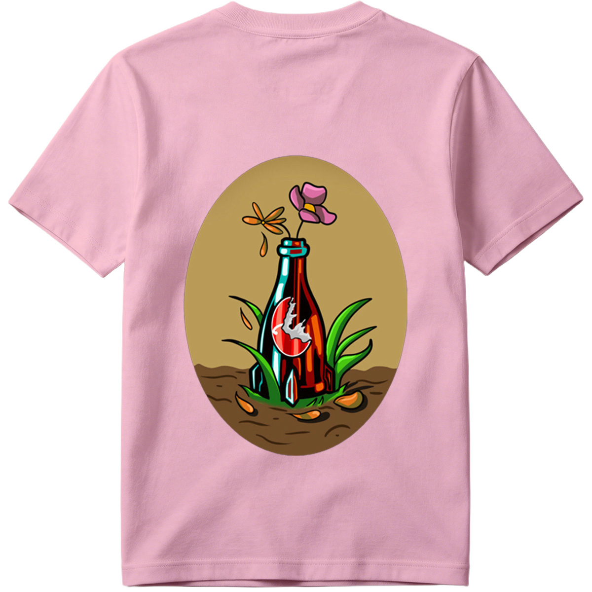 Bottle Garden with Flower and Dragonfly - Tee
